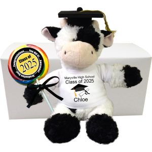 Personalized Graduation Cow Gift Set - 12" Tubby Wubby Cow